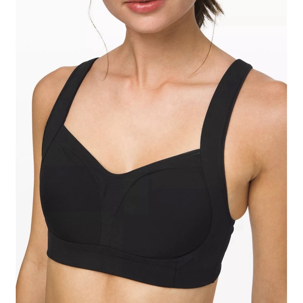Lululemon Sports Bra Womens 36C Black Ta Ta‎ Tamer High Support Adjustable FLAW*